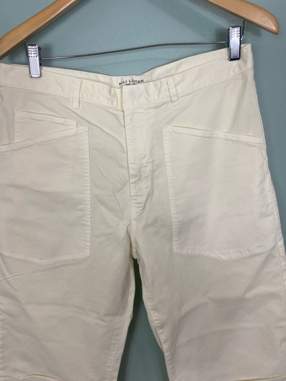 Nili Lotan Shon Pants Barrel Slouchy Ivory Cream Size 8 - Picture 3 of 7